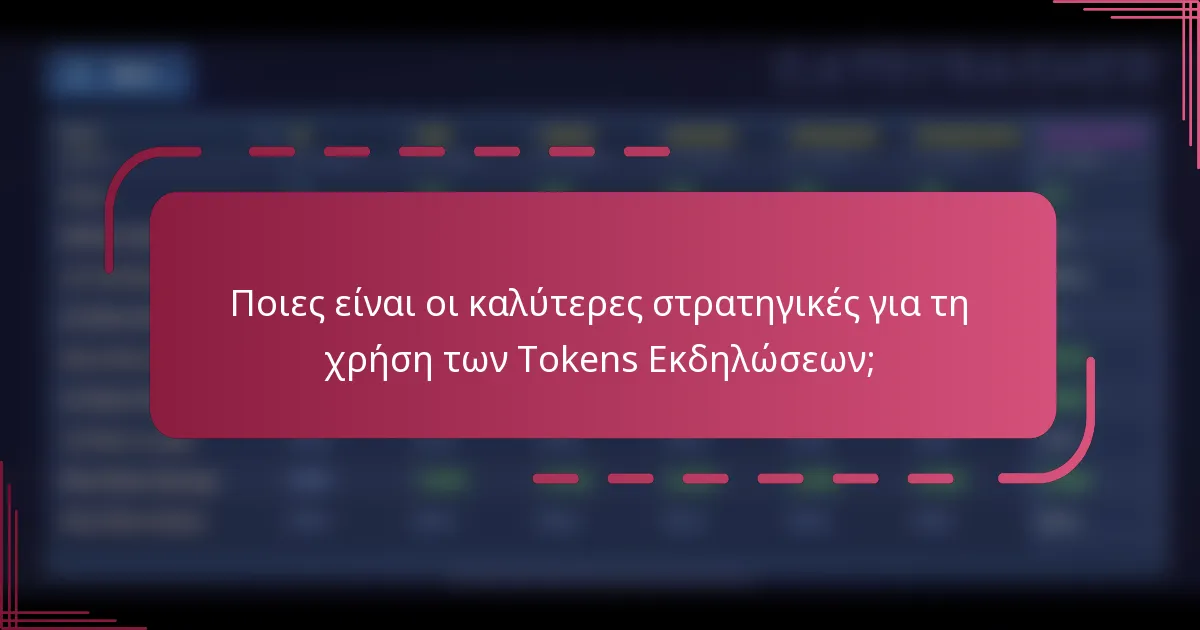 Ποιες είναι οι καλύτερες στρατηγικές για τη χρήση των Tokens Εκδηλώσεων;